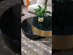 現代上限のステンレス鋼の強くされたガラス ホテルの居間のコーヒー テーブル