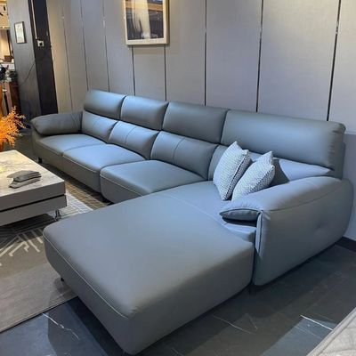 購入 くねりのスポンジの注文のソファー ベッドの青はホテルの家のための3.25mに革を張る online manufacture