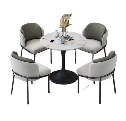 購入 イタリアの石の延板の鉄の芸術の円形のホテルのコーヒー テーブル セット online manufacture