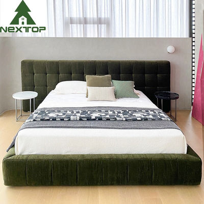 購入 現代ホテル リゾートの寝室の家具は王のベッドを置くSize Luxury Green Velvet online manufacture