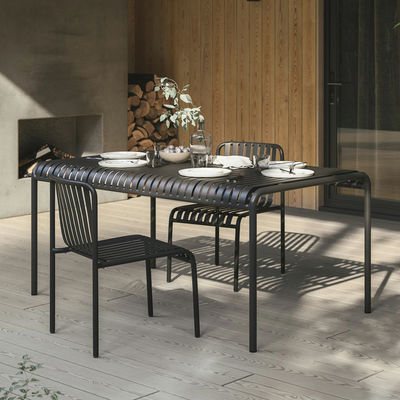 購入 5つ星ホテル ミニマリスト様式 6人用黒色屋外食卓 online manufacture