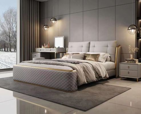 高級ホテルの寝室セットのSize Bed注文のホテルの部屋王