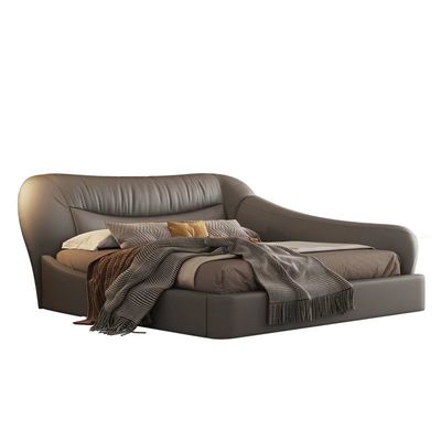 反落下ホテルの寝室の家具の革ベッドの柔らかいパック1.8mのカシの北欧のベッド