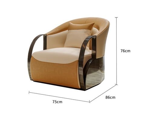 よい価格 上限のホテルのロビーの家具の本革のステンレス鋼のArmrestの単一のラウンジ チェア オンラインで