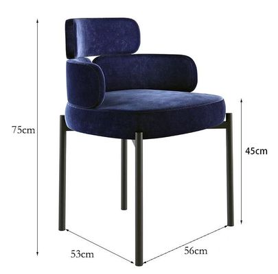 椅子を食事する軽く贅沢で創造的なホテルのレストランの家具の金属の芸術のビロードのArmrest