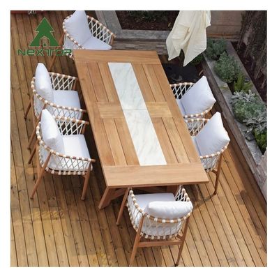 耐久性 シンプル パティオ 家具 庭 テーブル と 椅子 ティーク 屋外 食器 セット