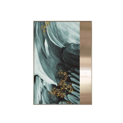 濃緑色 金属砂岩絵 ホテルロビー 商業用内装壁画